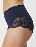 Луксозна бикина/боксер с висока талия, тъмно син, 264