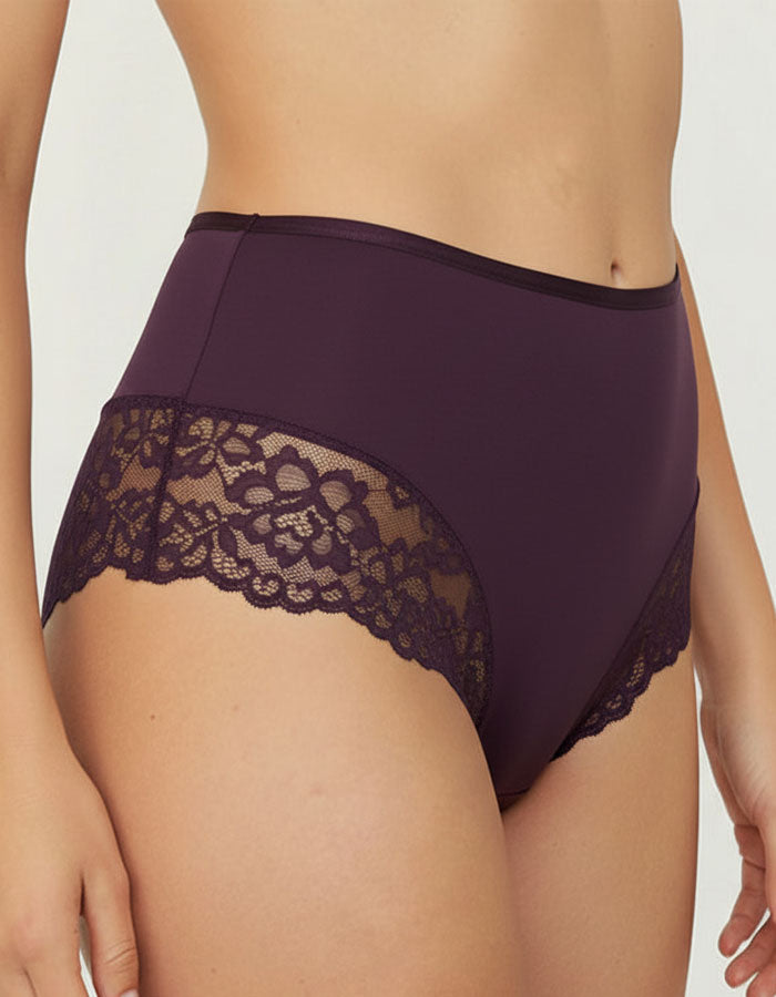 Луксозна бикина/боксер с висока талия, патладжан, 264