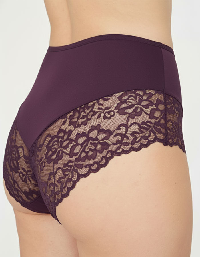 Луксозна бикина/боксер с висока талия, патладжан, 264