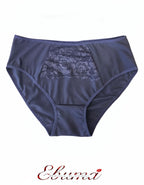 Памучна бикина с висока талия, тъмно син, 278