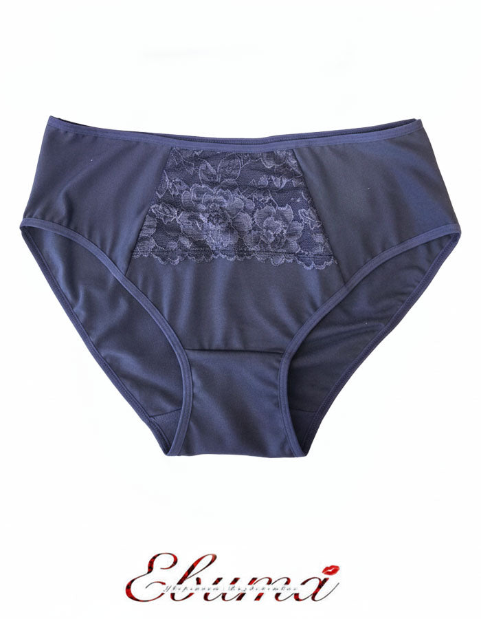 Сет 3 броя памучна бикина с висока талия, тъмно син, 278