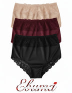 Сет от 3 броя луксозни бикини с висока талия от микрофибър и дантела, микс, 280