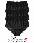 Сет от 3 броя луксозни бикини с висока талия от микрофибър и дантела,черен, 280