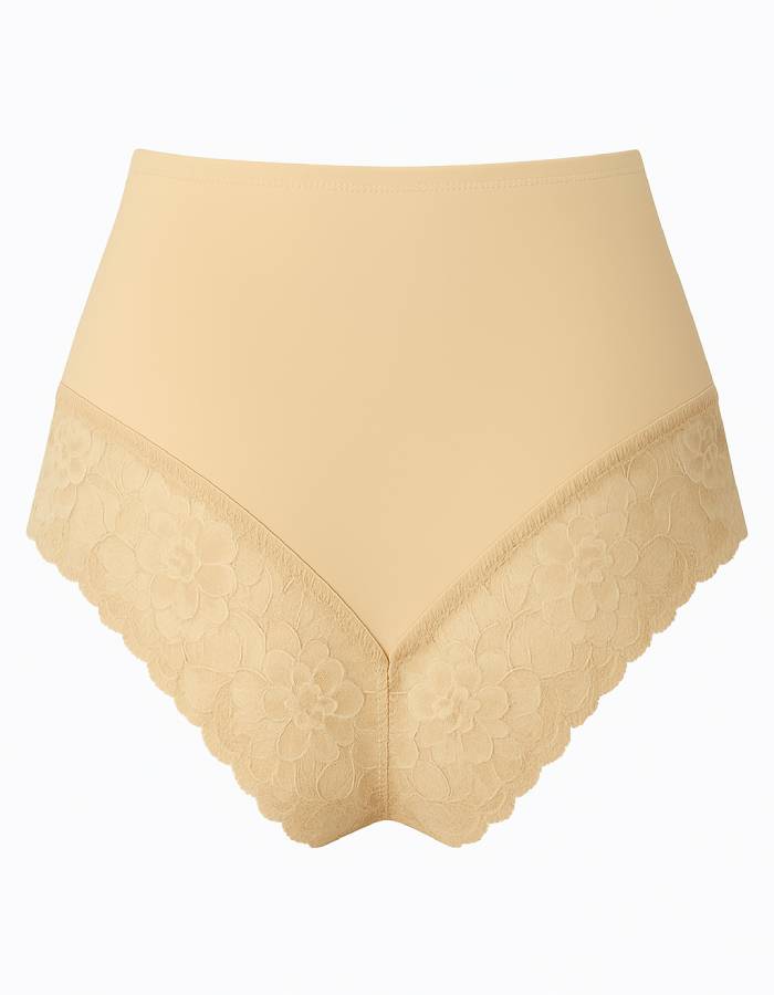 Оформяща бикина с висока талия, бежово, 287