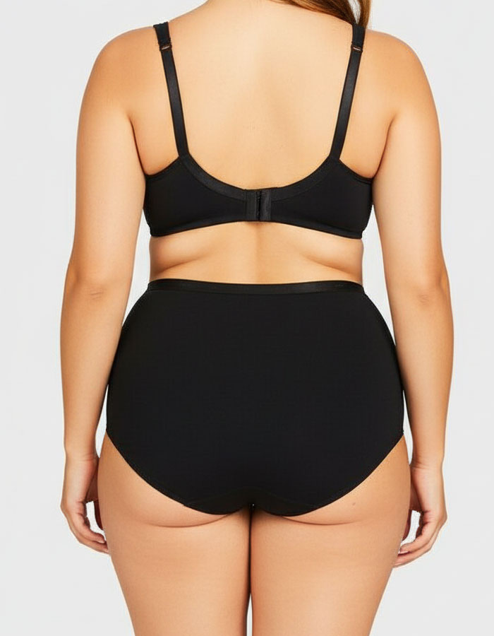 Луксозна бикина от микрофибър и дантела, черно с бежово, 289