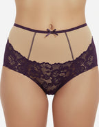 Луксозна бикина от микрофибър и дантела, патладжан, 289