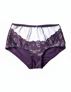 Луксозна бикина от микрофибър и дантела, патладжан, 289