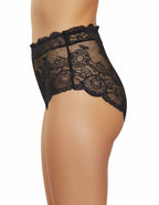 Луксозна дантелена бикина с висока талия, 292, черно/бежово