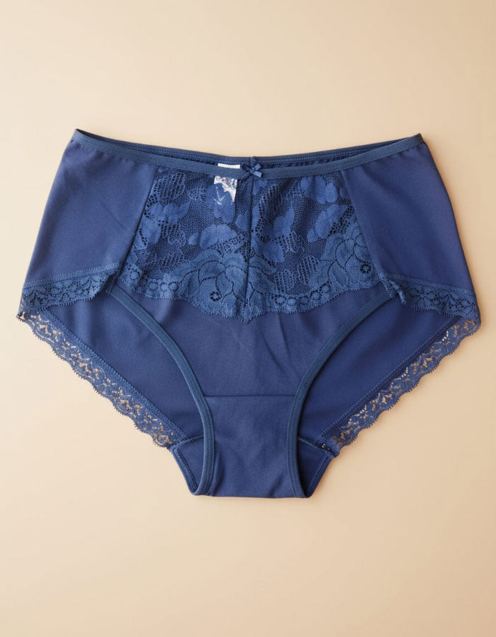 Памучна бикина с висока талия, Justy, тъмно син, 295