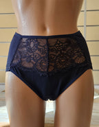 Памучна бикина с висока талия, Justy, тъмно син, 295