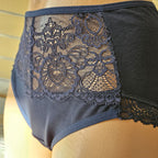 Памучна бикина с висока талия, Justy, тъмно син, 295