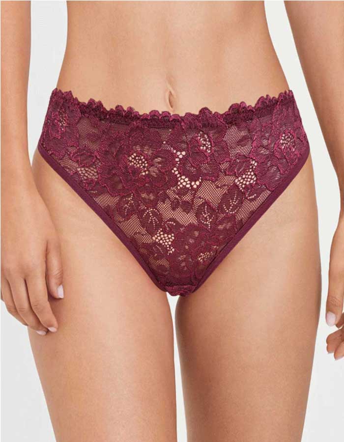 Дантелена прашка с голяма панделка и капка, MIne ever, бордо, 372