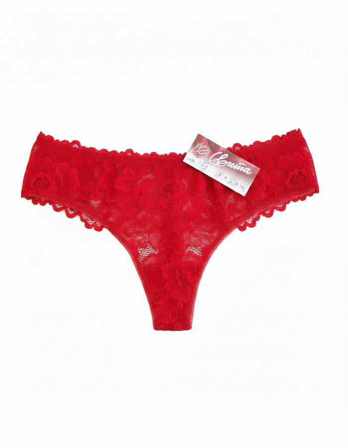 Дантелена прашка с голяма панделка и капка, Mine ever, червен, 372