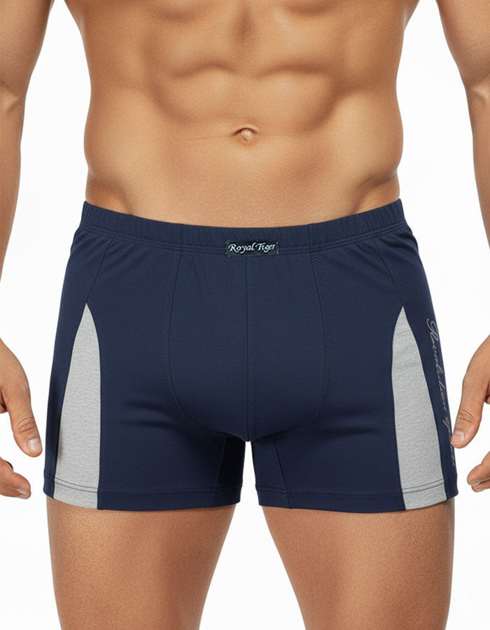 Памучен боксер в тъмно синьо с акценти, 4