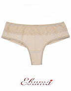 Памучна бразилиана с дантелка, бежово, 400