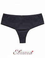 Памучна бразилиана с дантелка, черен, 400