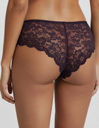 Луксозна бразилиана от микрофибър и дантела, Brita, патладжан , 402