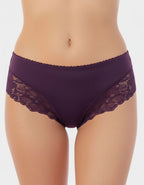 Луксозна бразилиана от микрофибър и дантела, Brita, патладжан , 402