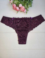 Дантелена бразилиана с голяма панделка отзад, патладжан, 407