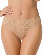 Дантелена бразилиана с голяма панделка отзад, бежов, 407