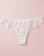 Дантелена бразилиана с голяма панделка отзад, бял, 407