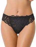 Дантелена бразилиана с голяма панделка отзад, черен , 407