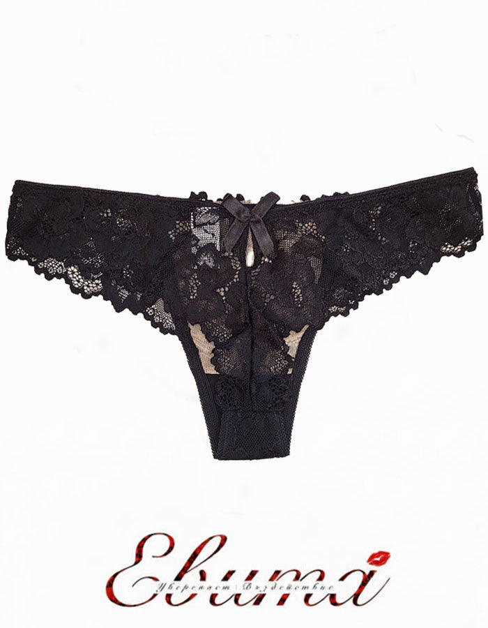 Представяме ви "Дантелена прелест" от колекцията на Евита – съвършено съчетание на секси визия и комфорт.&nbsp;
Моделът с нормална талия се отличава с голяма сатенена панделка отзад и фина капка за допълнителен разкош.
Данните елементи придават дрънка и стилна визия, която едновременно подчертава женствеността и предлага удобство през целия ден.

Дизайнът на дантелата може да се различава от тази на снимката, но рядко.
Отлично качество
Произведено в България
Състав: 88% полиамид и 12% еластан