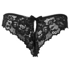 Дантелена бразилиана с голяма панделка отзад, черен , 407