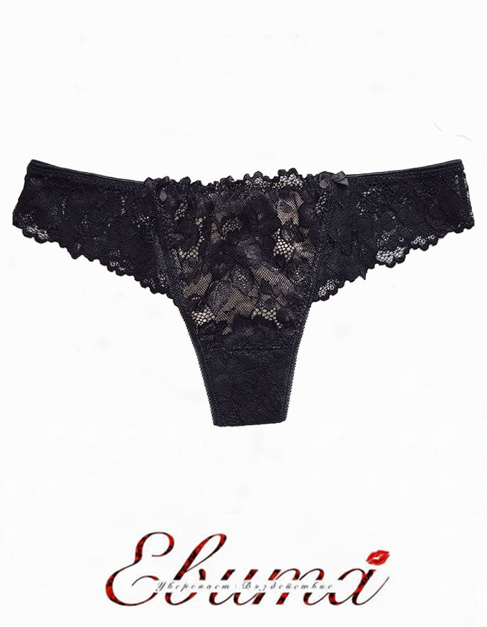 Представяме ви "Дантелена прелест" от колекцията на Евита – съвършено съчетание на секси визия и комфорт.&nbsp;
Моделът с нормална талия се отличава с голяма сатенена панделка отзад и фина капка за допълнителен разкош.
Данните елементи придават дрънка и стилна визия, която едновременно подчертава женствеността и предлага удобство през целия ден.

Дизайнът на дантелата може да се различава от тази на снимката, но рядко.
Отлично качество
Произведено в България
Състав: 88% полиамид и 12% еластан