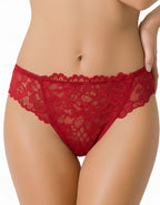 Дантелена бразилиана с голяма панделка отзад, червен, 407