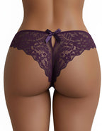 Дантелена бразилиана с голяма панделка отзад, патладжан, 407