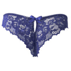 Дантелена бразилиана с голяма панделка отзад, тъмно син, 407