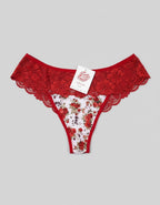 Луксозна бразилиана, червено с принт, 408