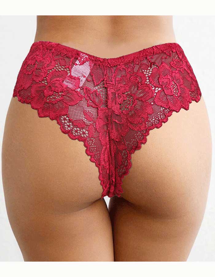 Луксозна бразилиана, червено с принт, 408