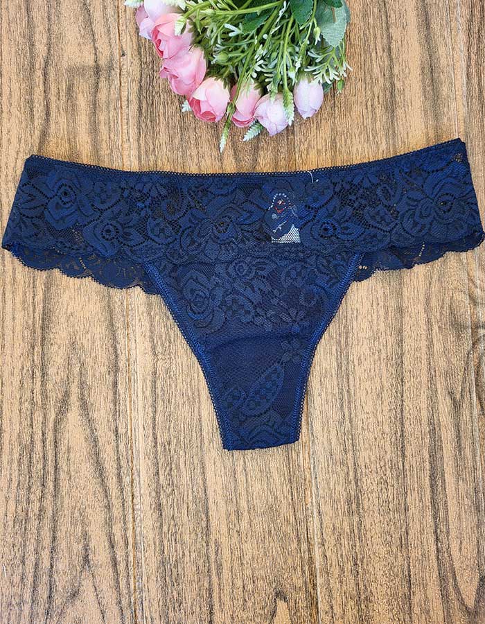 Луксозна бразилиана от дантела, тъмно син, 408