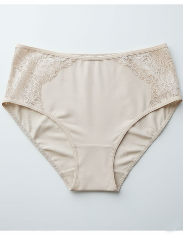 Памучна бикина с висока талия, Natural comfort, екрю, 160