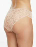 Дантелена бикина с голям памучен детайл отпред, Prima, бежова , 253