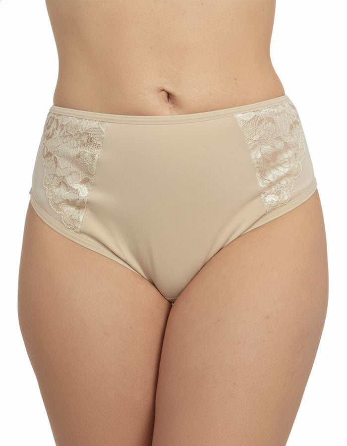 Памучна бикина с висока талия, Maria, бежова , 221