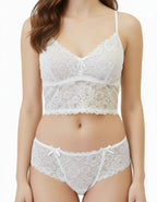 Комплект от дантелен бралет и бикина, бял , 504/253