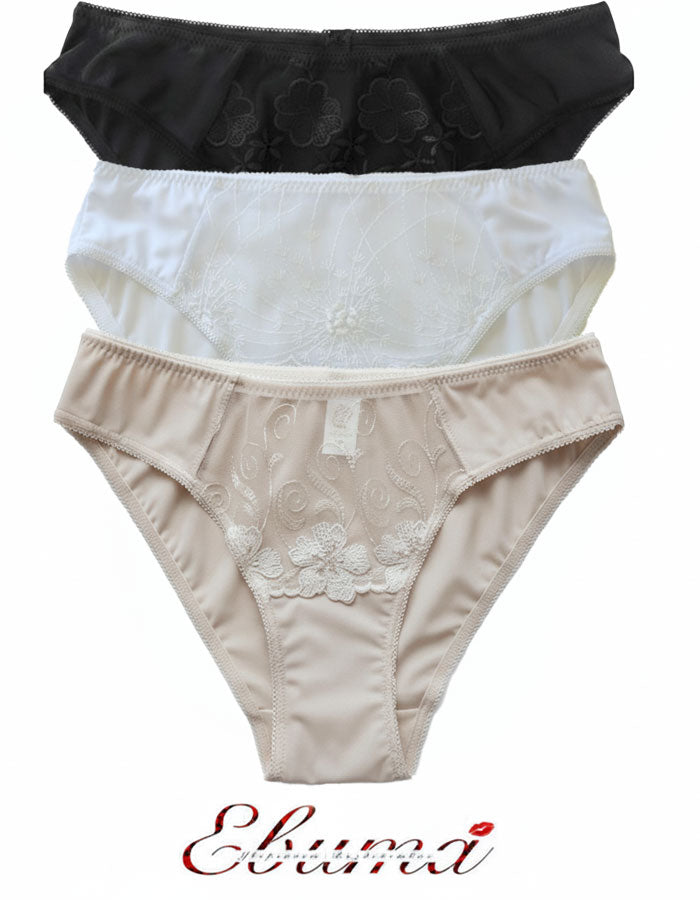 &nbsp;Бикини Evita, Създадени за Вашето Въздействие!&nbsp;
Защо да Изберете Тези Бикини?&nbsp;

Несравним Комфорт: Изработени от висококачествен микрофибър, тези бикини предлагат невероятно приятно усещане върху кожата за целия ден. Забравете за дразненето – насладете се на мекота.

Елегантна Визия: Класическият дизайн е съчетан с фина, артистична бродерия, която превръща ежедневния Ви избор в част от Вашата луксозна колекция. Те са секси и елегантно бельо едновременно!

Идеална Форма: Моделът е проектиран 